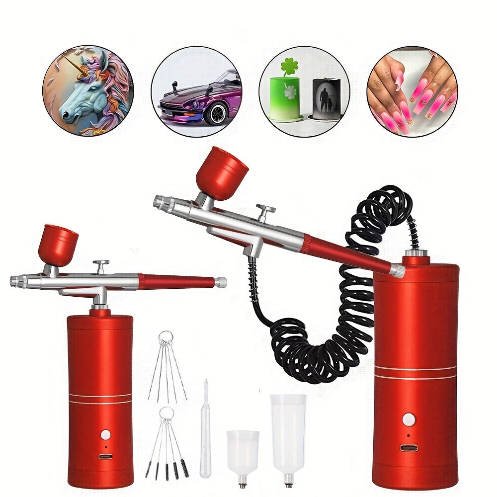 Portativ simsiz havo cho'tkasi tirnoq san'ati, makiyaj, tort bezatish uchun.