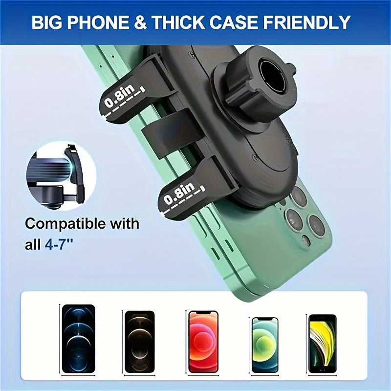 Universal avtomobil telefon uchun tutqich 360° aylanadigan sozlanadigan teleskopli montaj