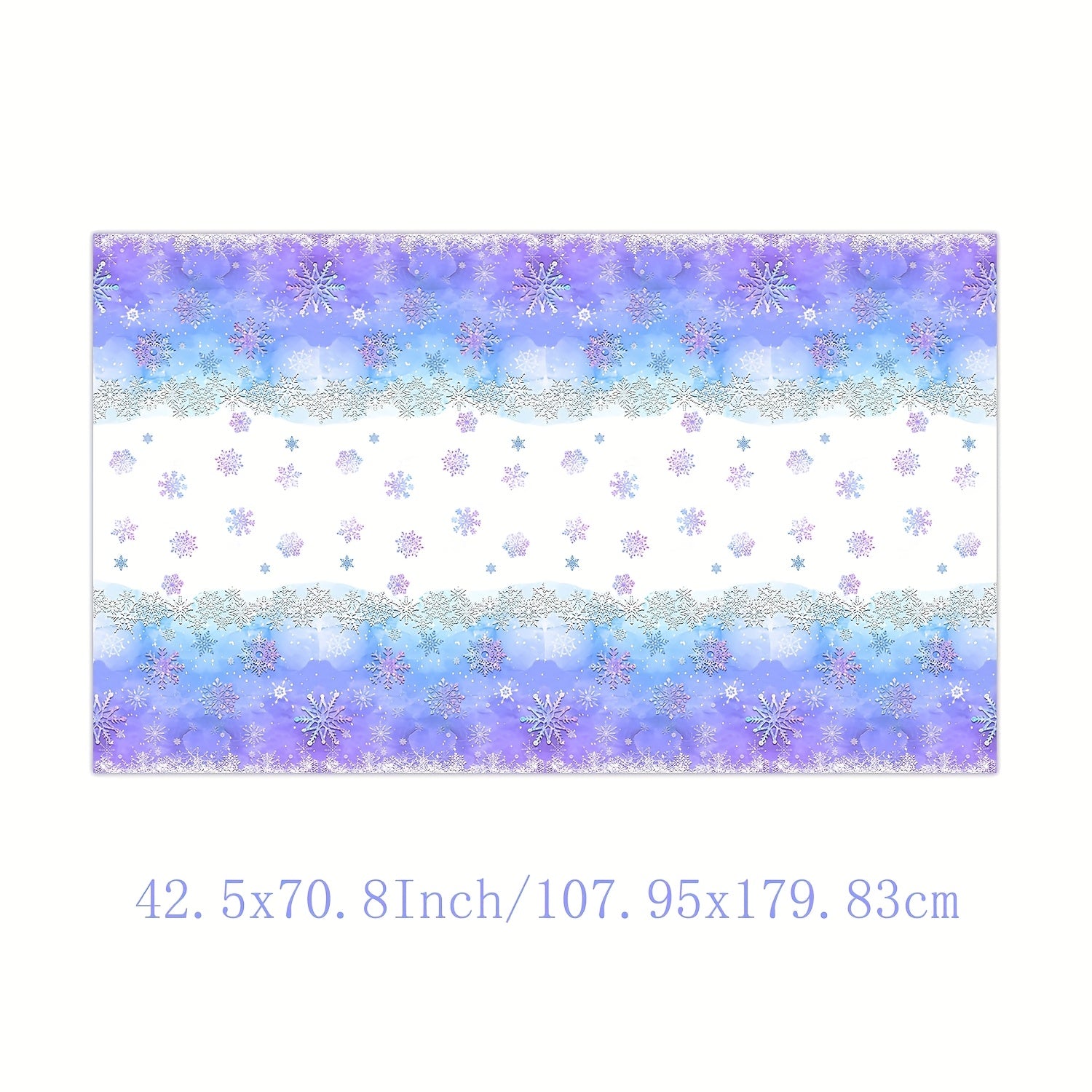 Snowflake Winter Wonderland Plastic Tablecloth for Girls Birthday Parties Water-Resistant Durable