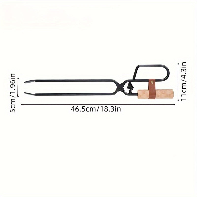 Iron BBQ Tongs Extra Long Heat-Resistant for Outdoor Grilling