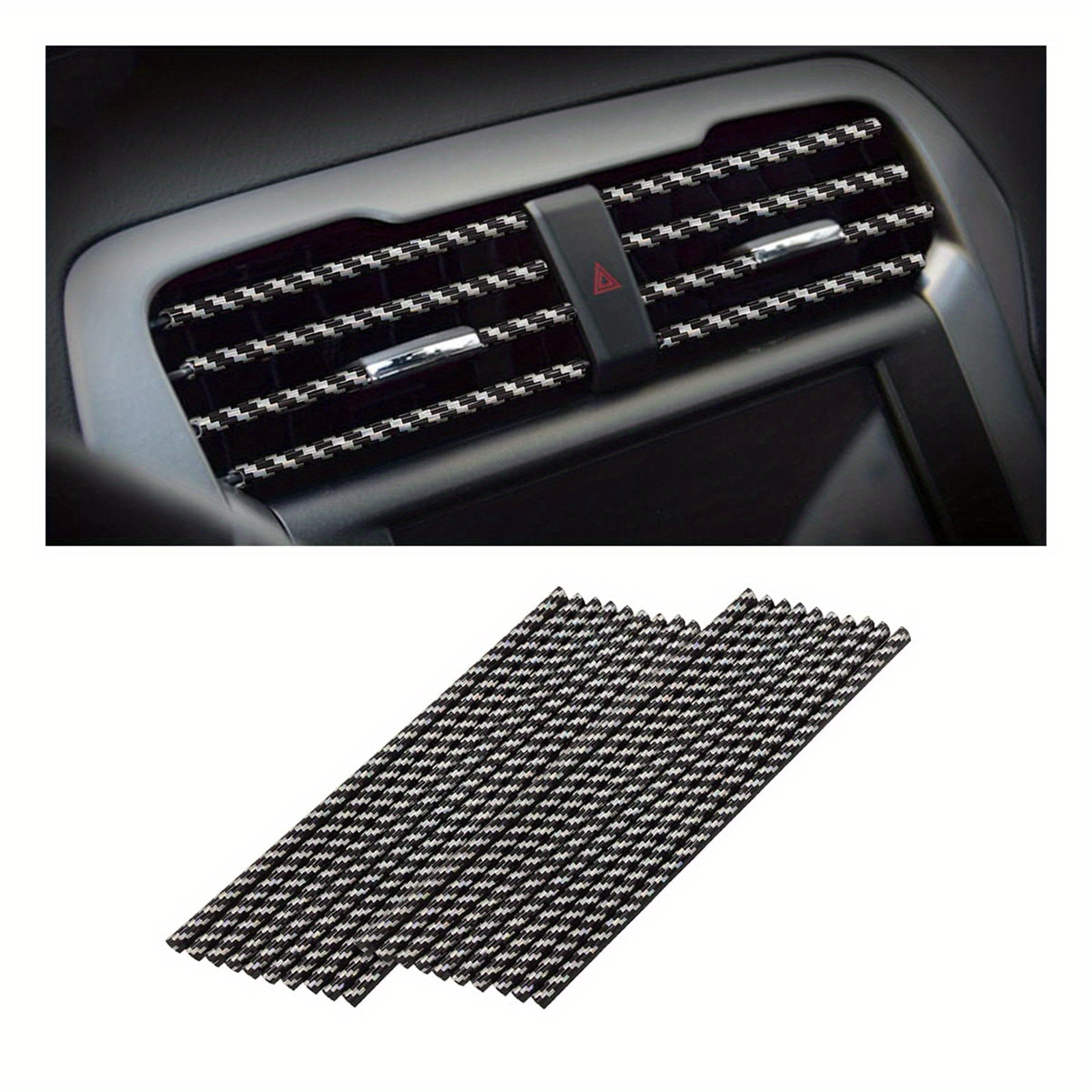 20pcs Universal Car Air Vent Decorative Strips Waterproof Bendable Vent Trim