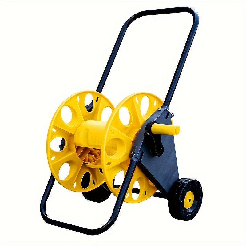 Тяжёлая садовая тележка для шланга с вращающейся ручкой для хранения и транспортировки