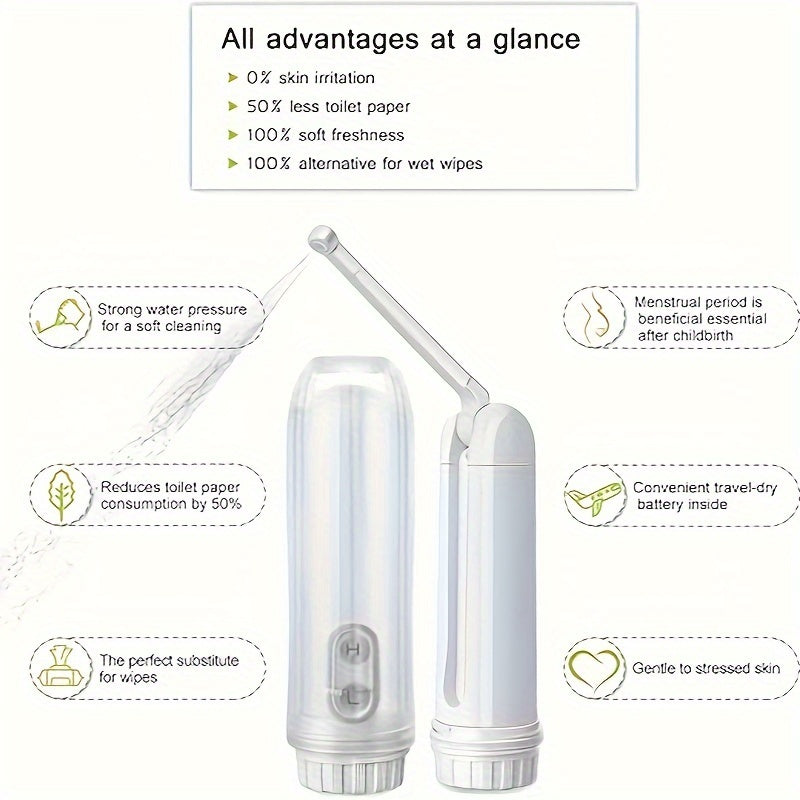 Portable Handheld Travel Bidet with Dual Pressure Options for Hygiene and Postpartum Care