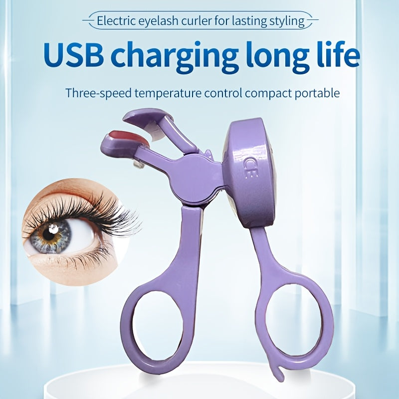 Electric Heated Eyelash Curler USB Rechargeable Rapid Heating Safe Design Short Lash Pads