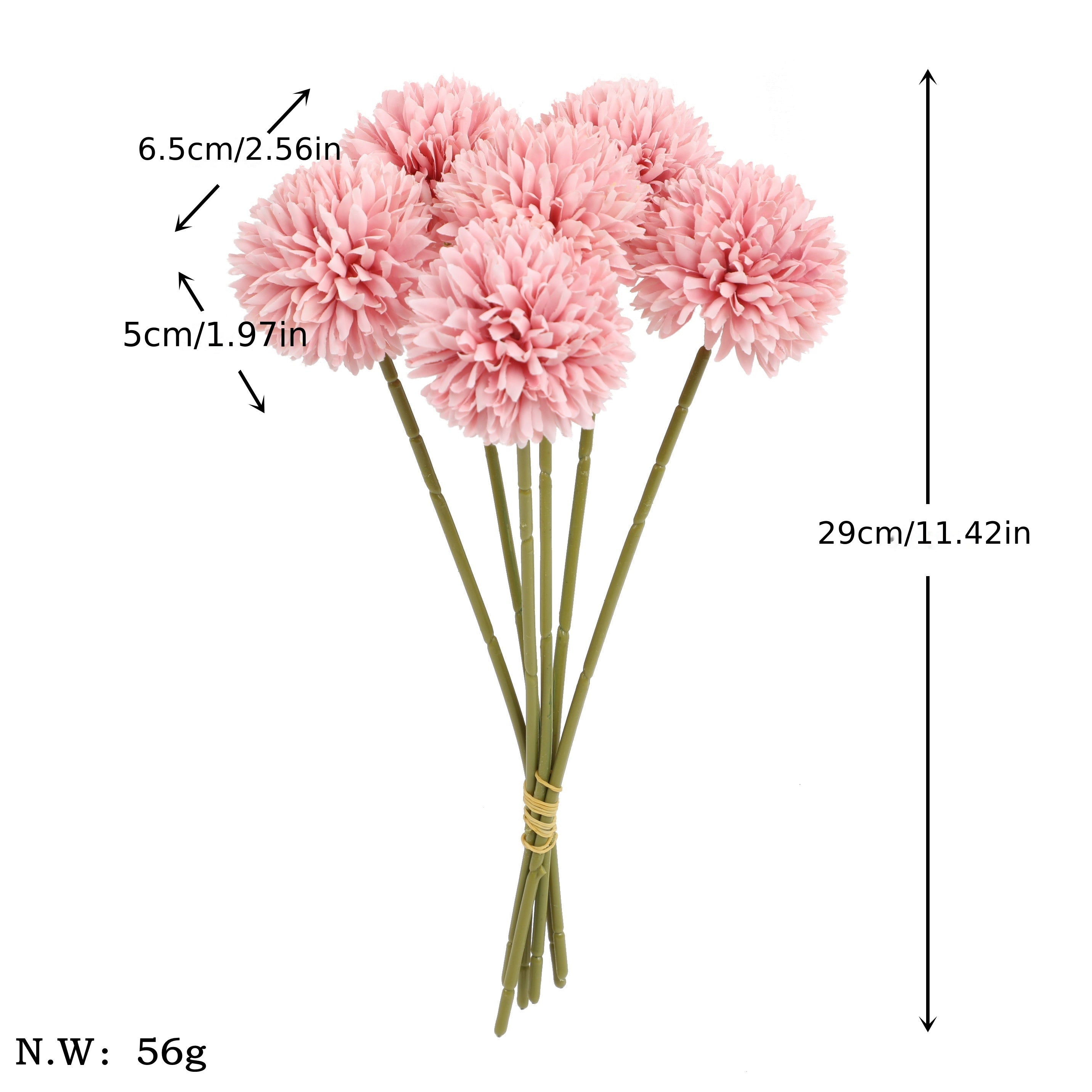 5pcs Artificial Dandelion Flower Bouquets for Wedding Party Home Decor
