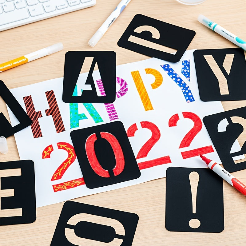 42pcs Painting Templates Set Plastic Letter Symbols Wall Art Craft