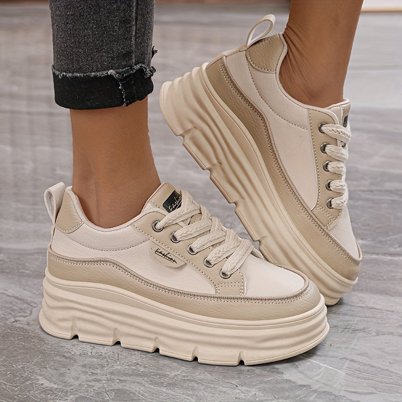 Ladies' Casual Sports Shoes With Thick Sponge Sole Plus Size Patchwork