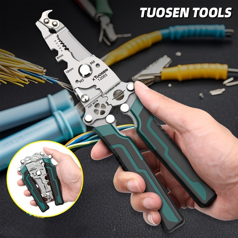 18-in-1 Electrician's Multitool Kit with Wire Stripper Cutter Screwdriver Wrench Chrome Vanadium Steel