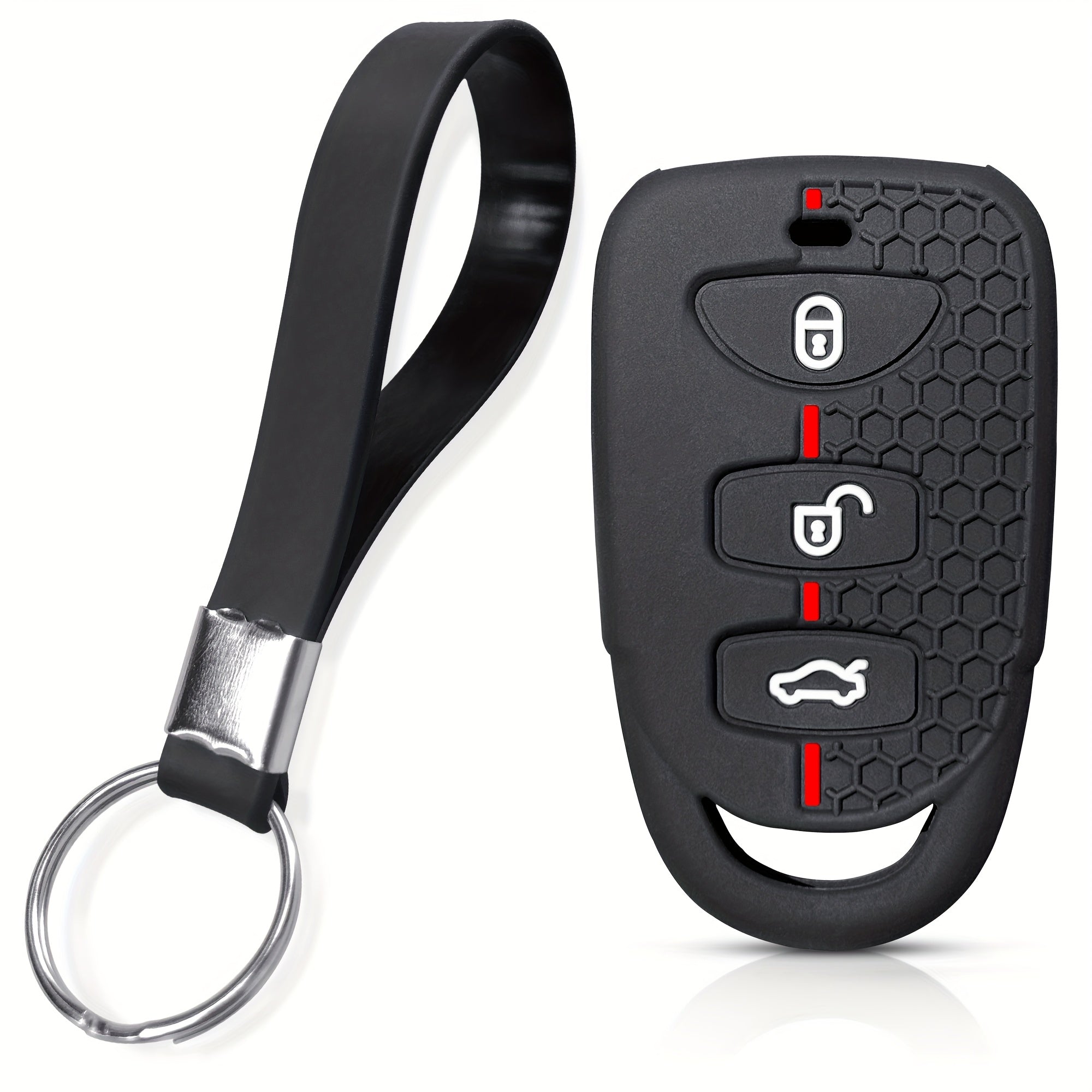 Silicone Key Cover for Car Remote, Universal Fit, Durable Keychain Accessory