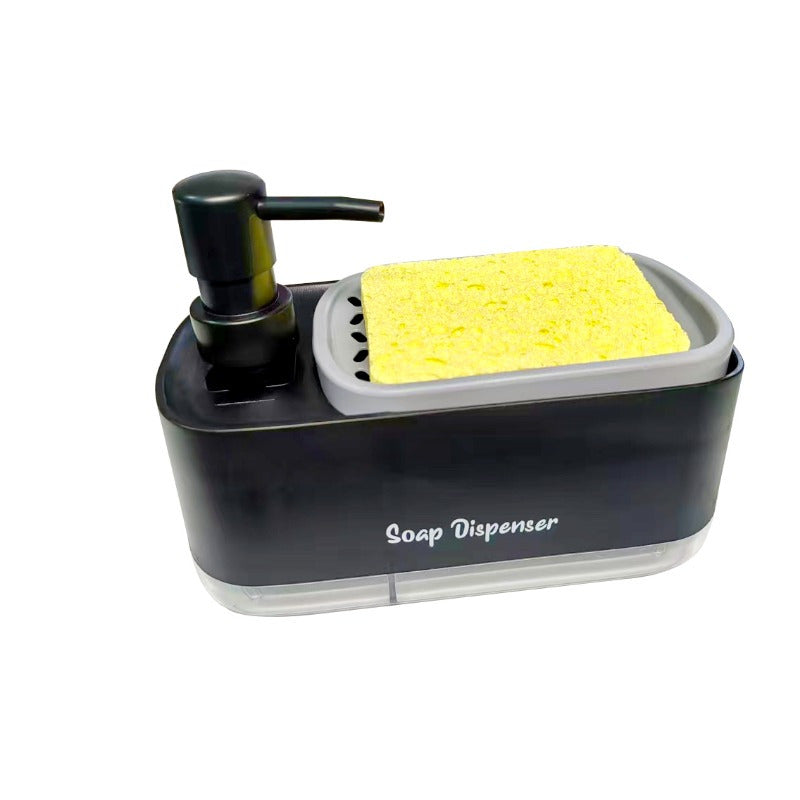Manual Soap Dispenser with Sponge Holder Non-Electric Nickel-Free Kitchen Sink Countertop Liquid Pump