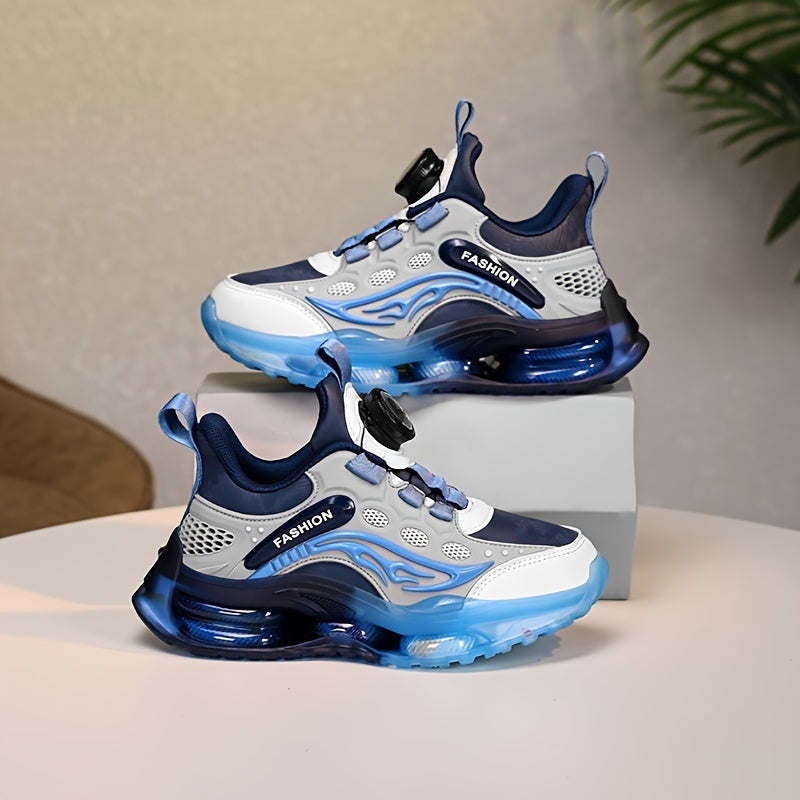 Детские повседневные спортивные туфли для мальчиков и девочек с вращающейся пряжкой и мягкой подошвой из EVA