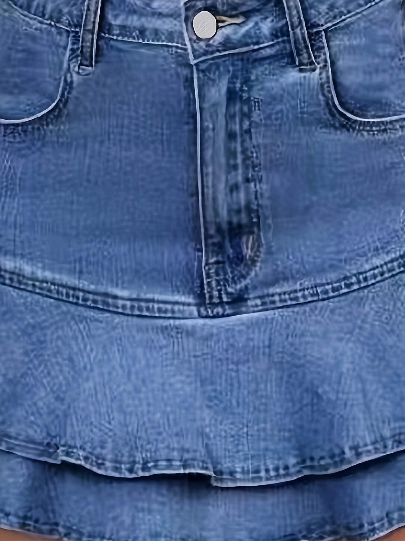 Falda larga casual de talla plus con volante elástico en el dobladillo gris