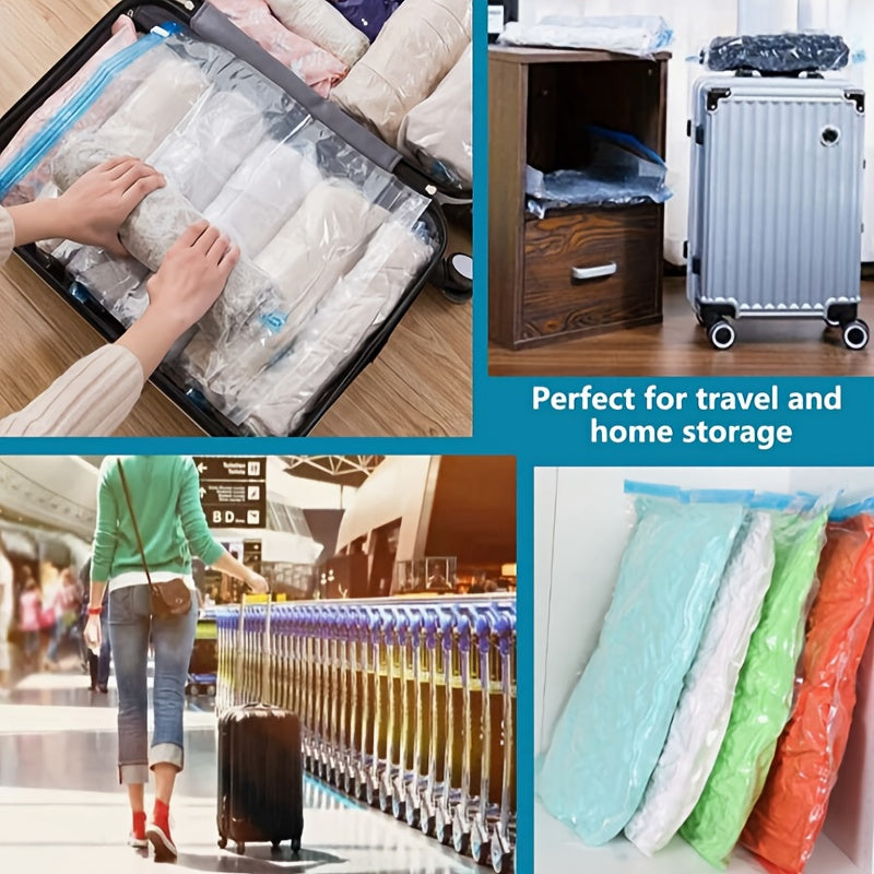 Комплект из 4 компрессионных мешков для хранения одежды, организации багажа