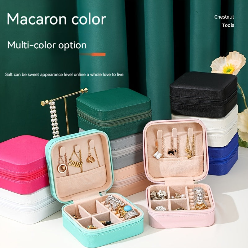 Portable Leather Jewelry Organizer for Earrings Rings and Necklaces