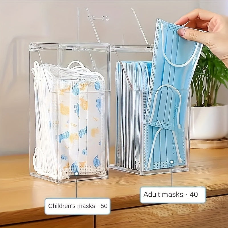 Acrylic Dustproof Storage Box with Lid for Masks Organizer Multifunctional Clear Container