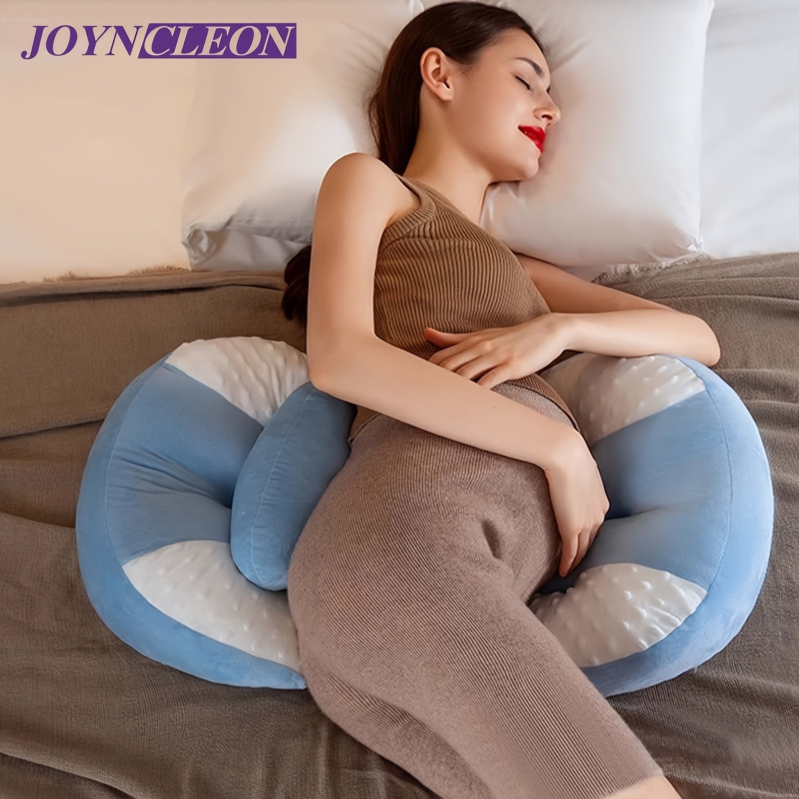 U-Shaped Maternity Pillow Polyester Fiber Adjustable Back Support Lightweight