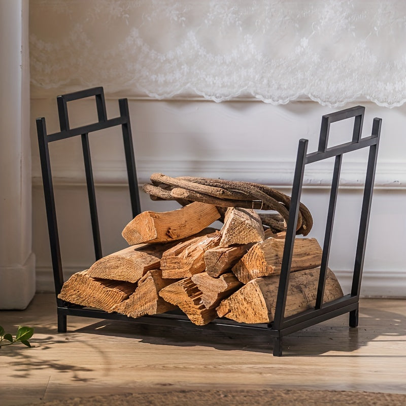 Деревянная настенная стойка для хранения принадлежностей для печи в гостиной, простая столешница для входа в гостевой дом, железная и деревянная полка для дров