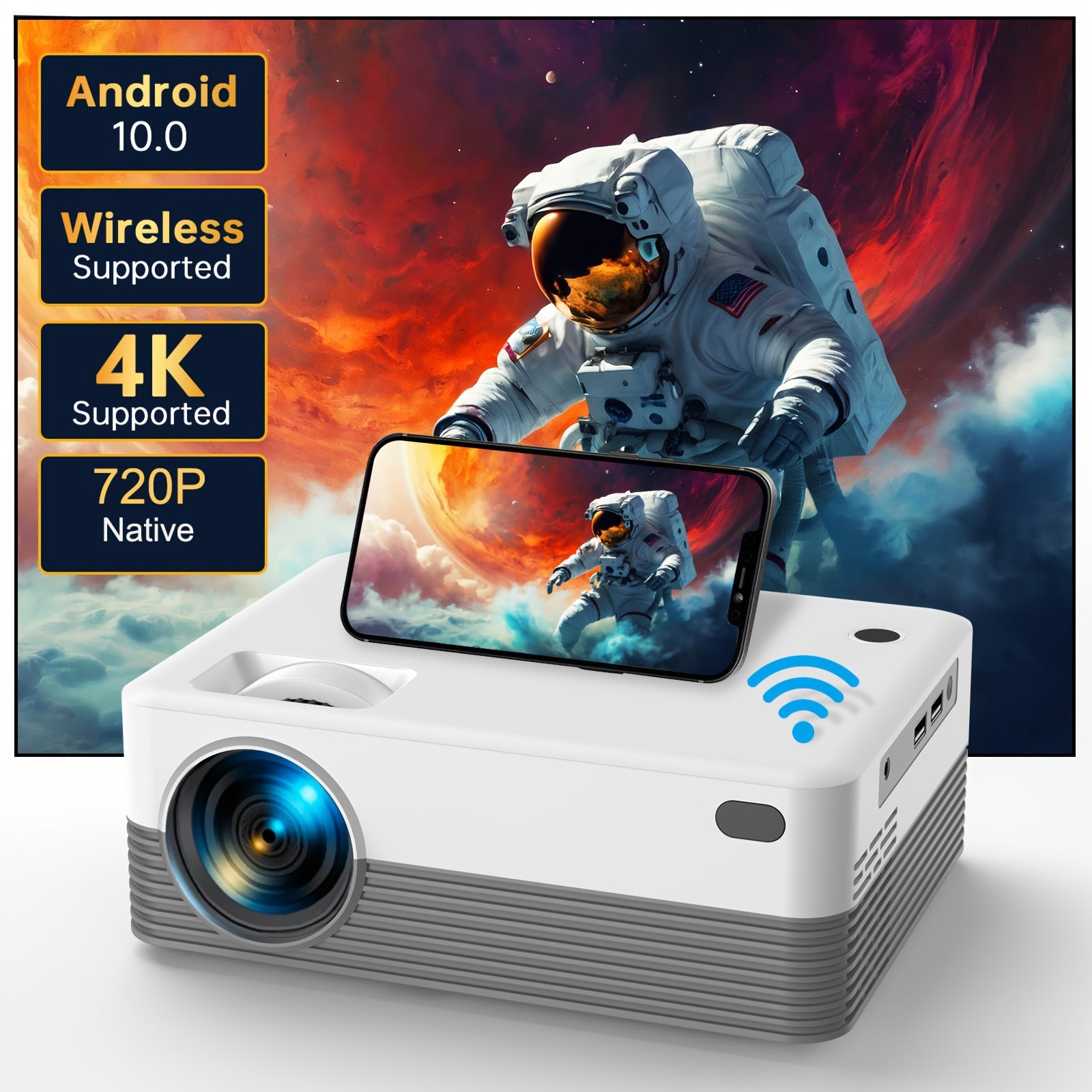 Mini Portable Projector for Home Theater 720P 4K Support 8000L
