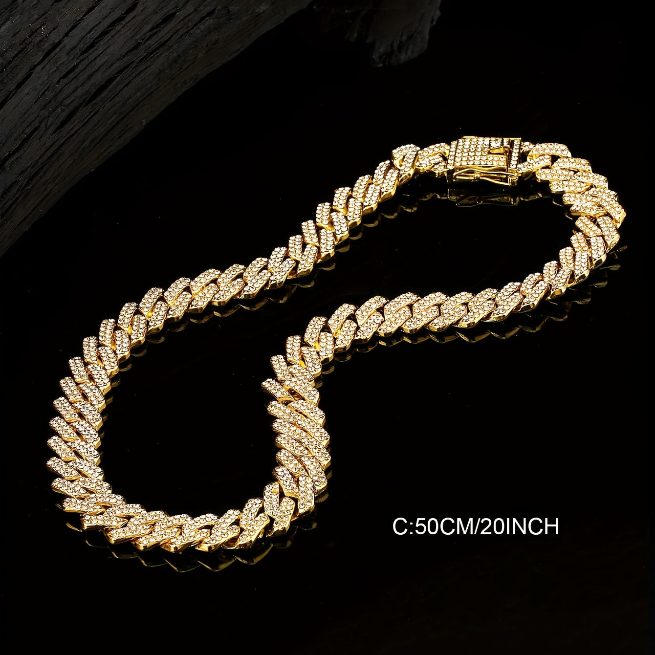 Hip Hop Fashion Cuban Rhinestone Necklace Vintage Jewelry for Men Women