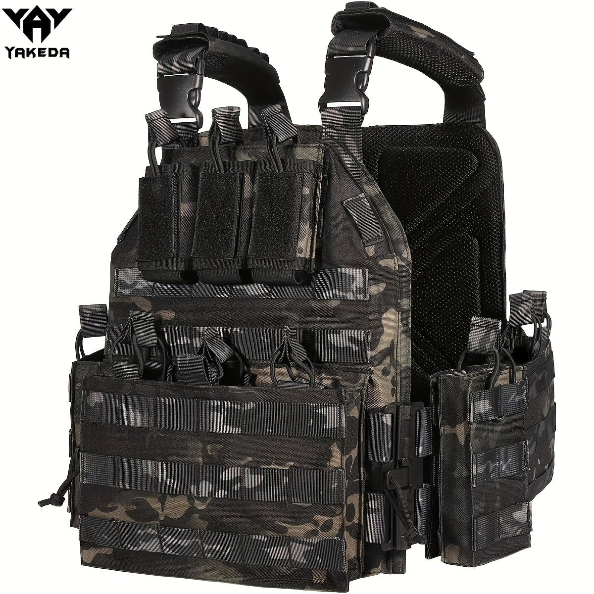 Men's Outdoor Training Vest with Quick Release Molle System Black