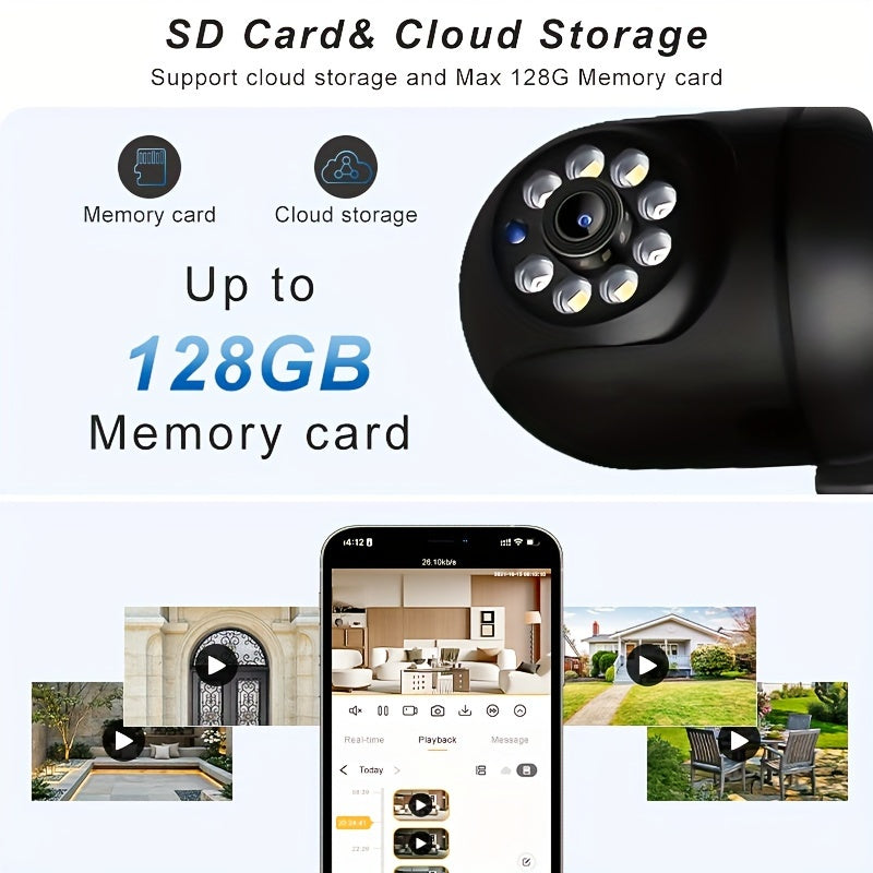 Rangli kechqurun ko'rish va Ikki tomonlama audio bilan 1440P FHD ichki va tashqi xavfsizlik kamerası