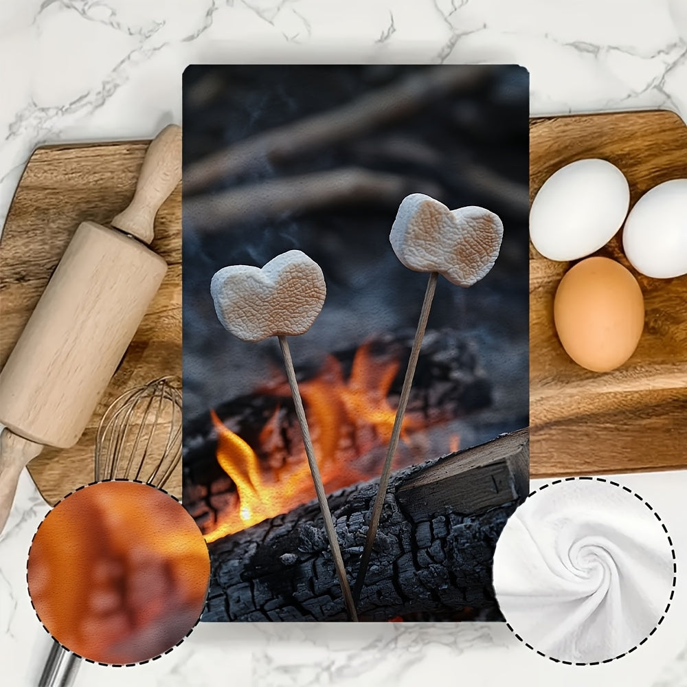 2 Pieces Ultra Soft Kitchen Towels for Roasting Marshmallows 16x24 Inches