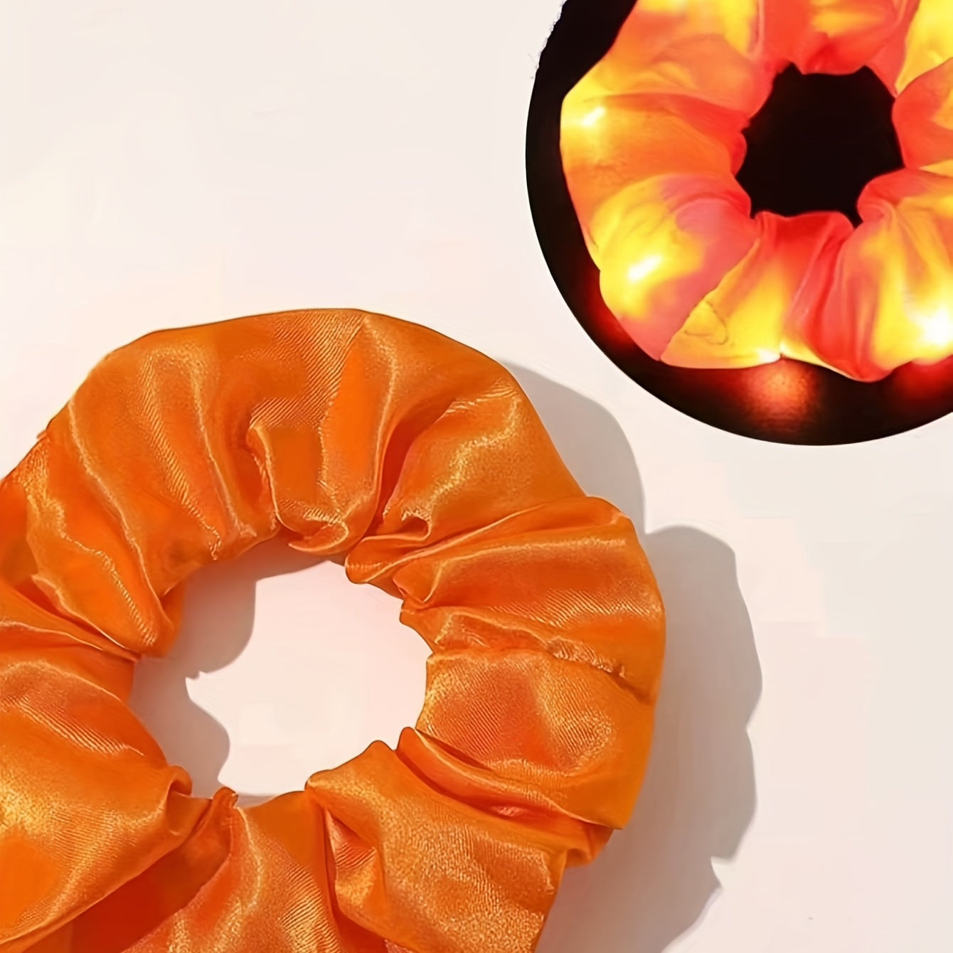 Set of 6 Neon LED Hair Scrunchies in Various Colors Light Up Hair Ties for Women at Parties and Festivals