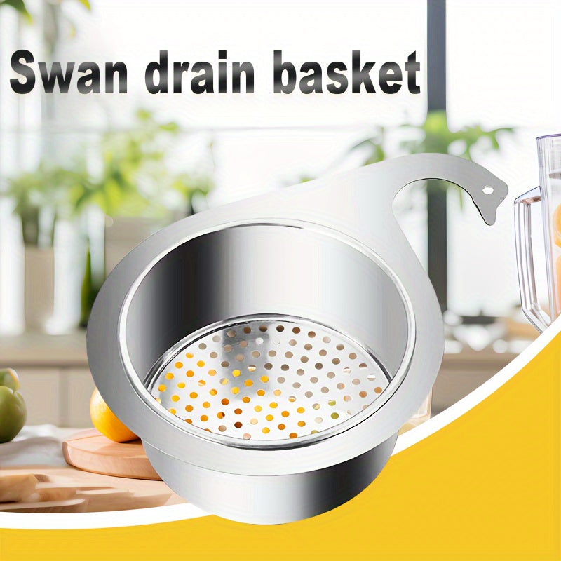 Cesta coladora de acero inoxidable para fregadero de cocina con fácil limpieza y ganchos húmedo/seco