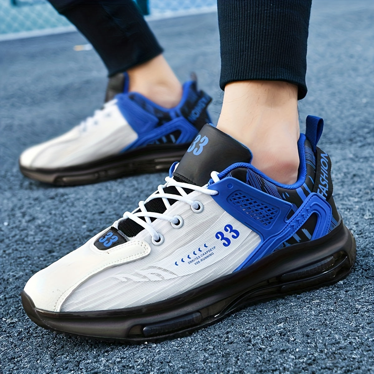 Zapatillas masculinas de lona y microfibra con absorción de impactos y suelas antideslizantes