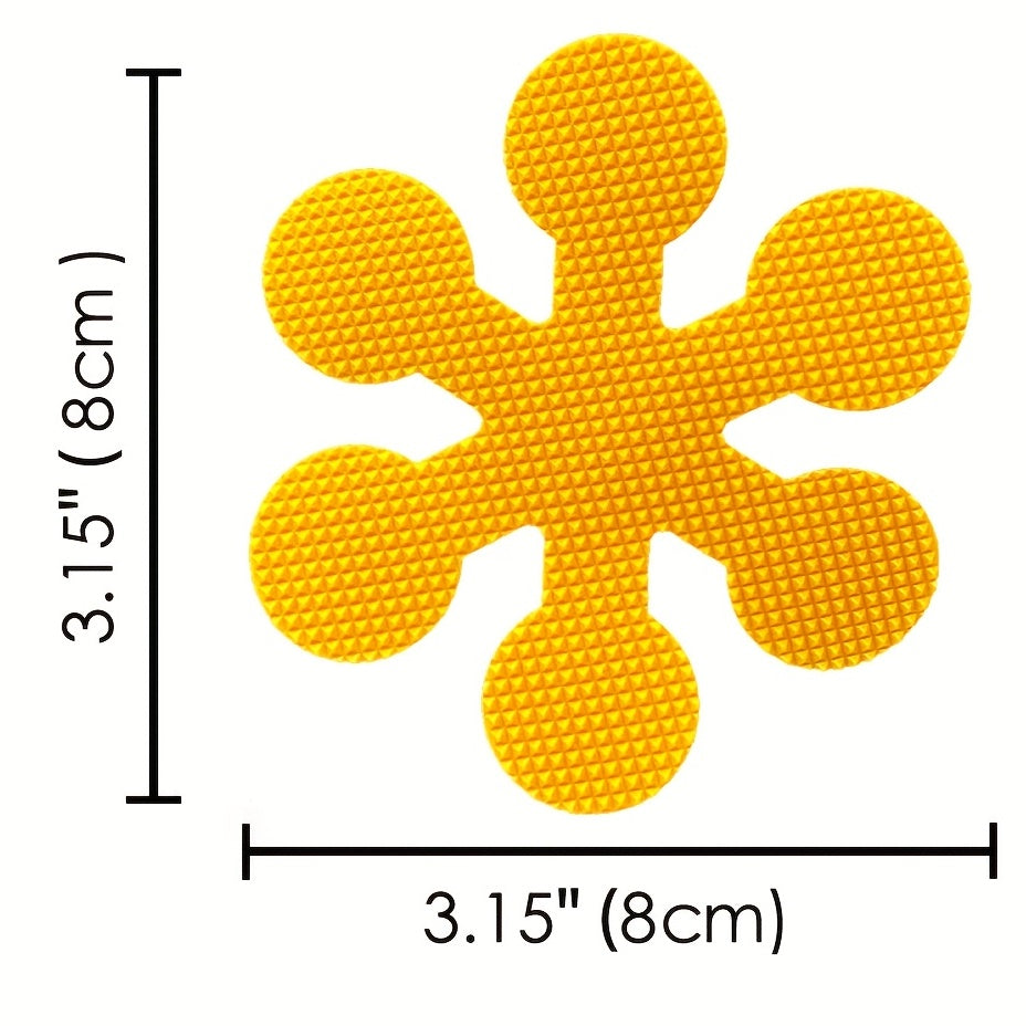 Set of 10 Yellow Snowflake Non-slip Shower Stickers for Bathroom Safety