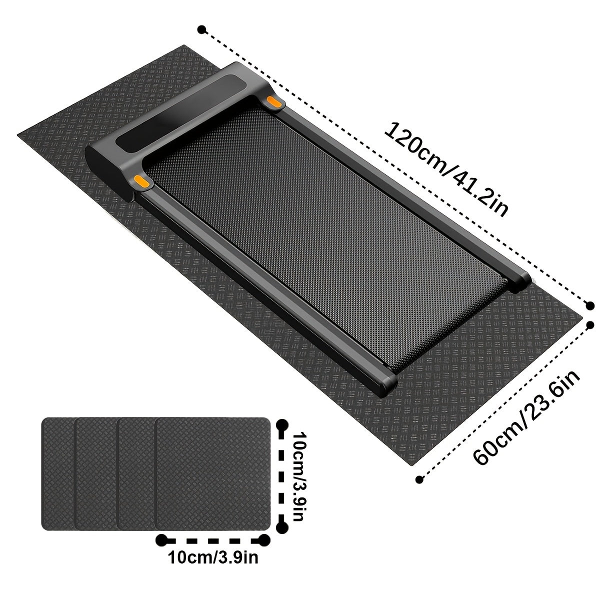 Shock Absorbing Treadmill Mat Non Slip Noise Reduction Cushion for Running and Elliptical Machines