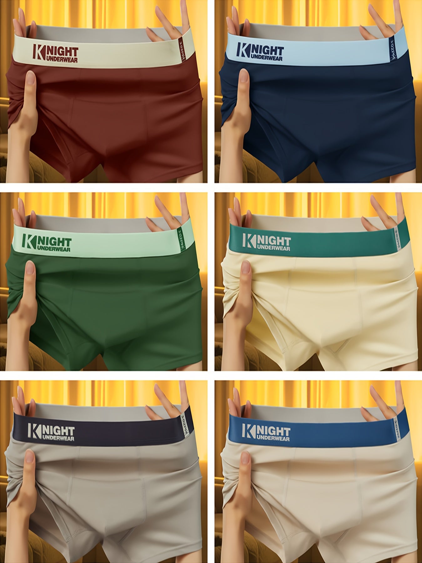 Men's Breathable Cotton Boxer Shorts 6-Pack with Printed Design