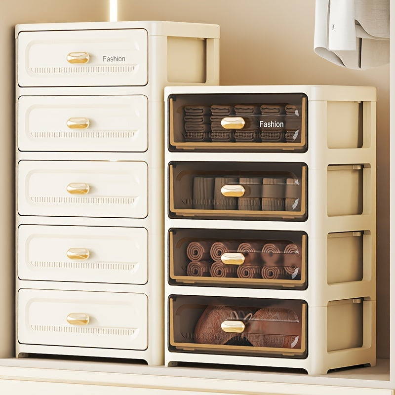 Multi-Purpose Plastic Storage Cabinet with Drawers for Bedroom and Makeup Organization