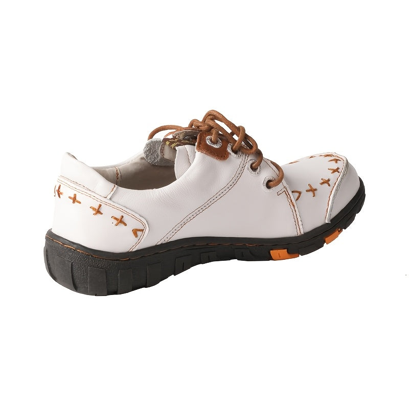 Women All-Season Casual Sneakers TPR Sole Lace-Up Black Orange