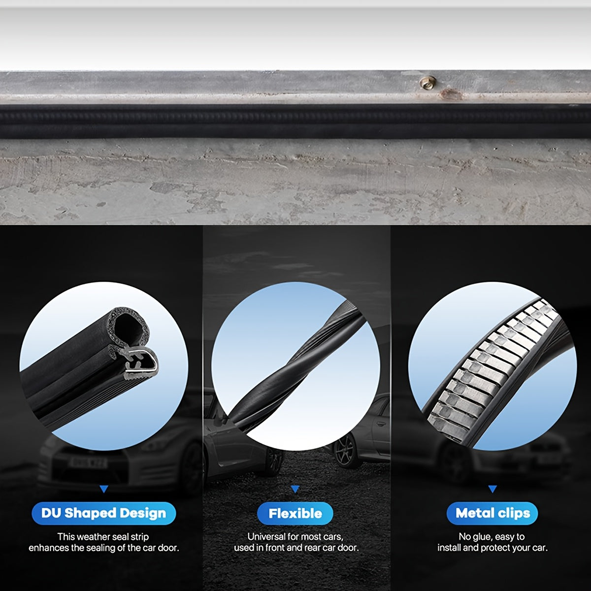 Universal Rubber Door Seal Edge Trim U-Shaped Weatherstrip Bumper Guard 196.85 Inch