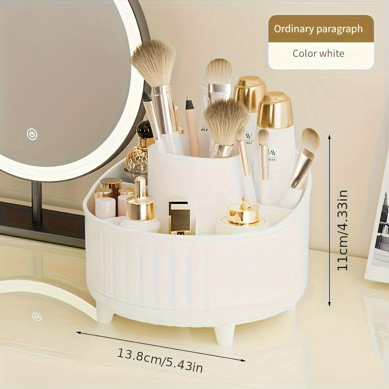 7 bo'lakli 360° aylanadigan makiyaj tashkilotchisi, cho'tkalar, lab bo'yog'i, terini parvarish qilish va ofis uchun