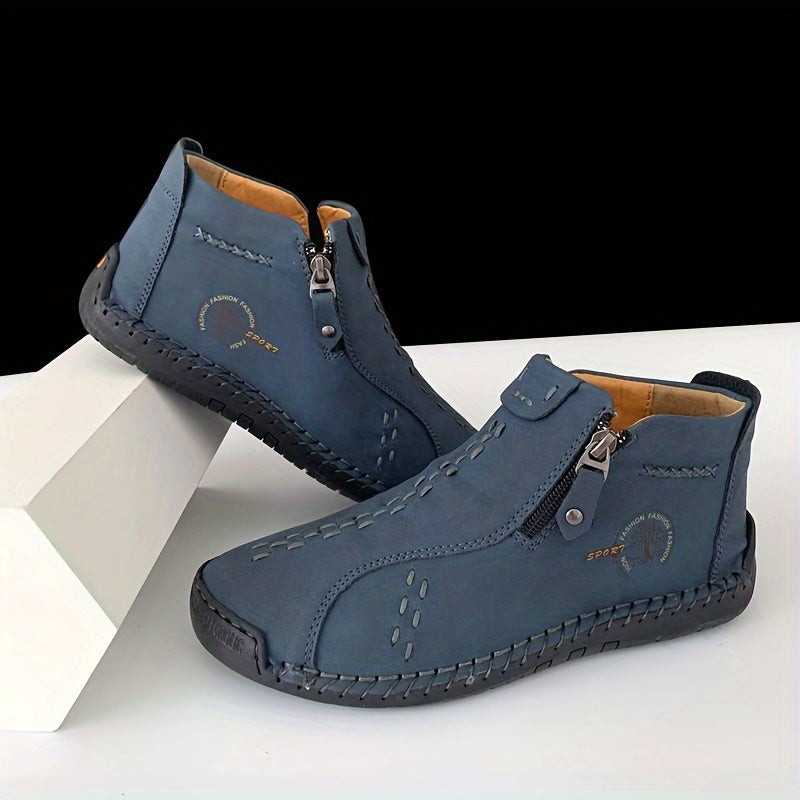 Женские ботинки на щиколотке повседневные однотонные с молнией на плоской подошве, универсальные для всех сезонов