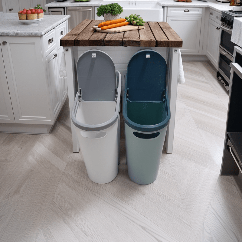 Innovatsion ochilish bilan joyni tejovchi bosimli chiqindi qutisi, mustahkam, hidi o'tkazmaydigan