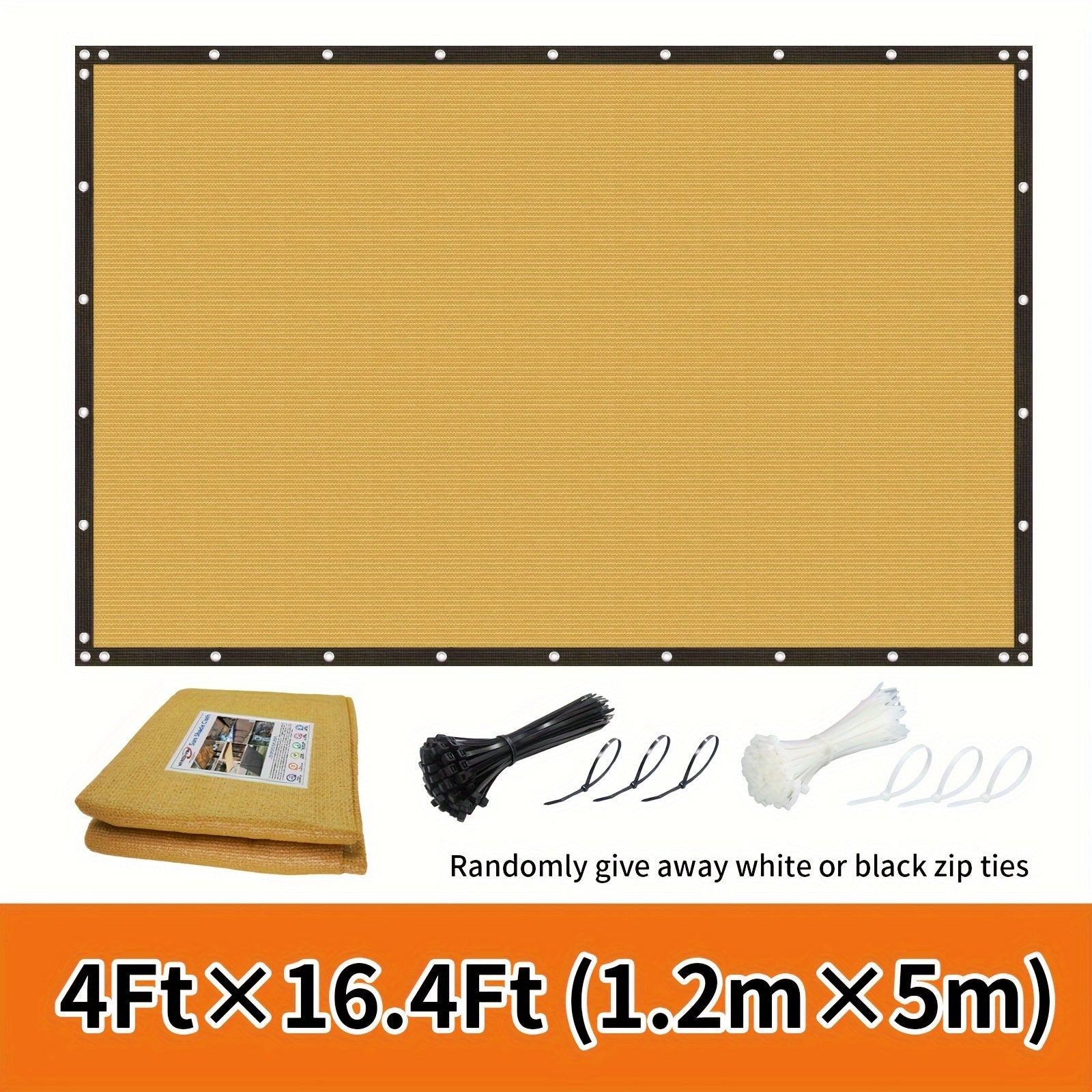 Outdoor Privacy Screen Fence Windproof Sun Protection Decorative Wall Mounted Barrier Black or White Ties Included