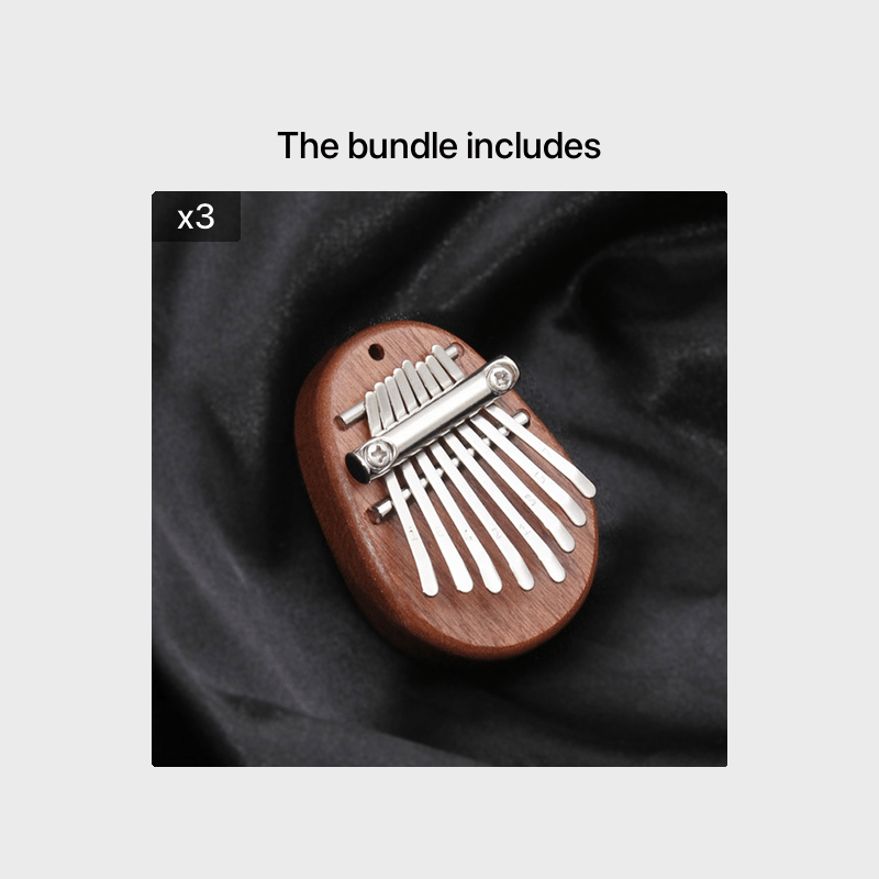 Mini Kalimba Thumb Piano for Beginners and Music Lovers Light Brown Wood 8 Keys Gift for Eid Al-Adha