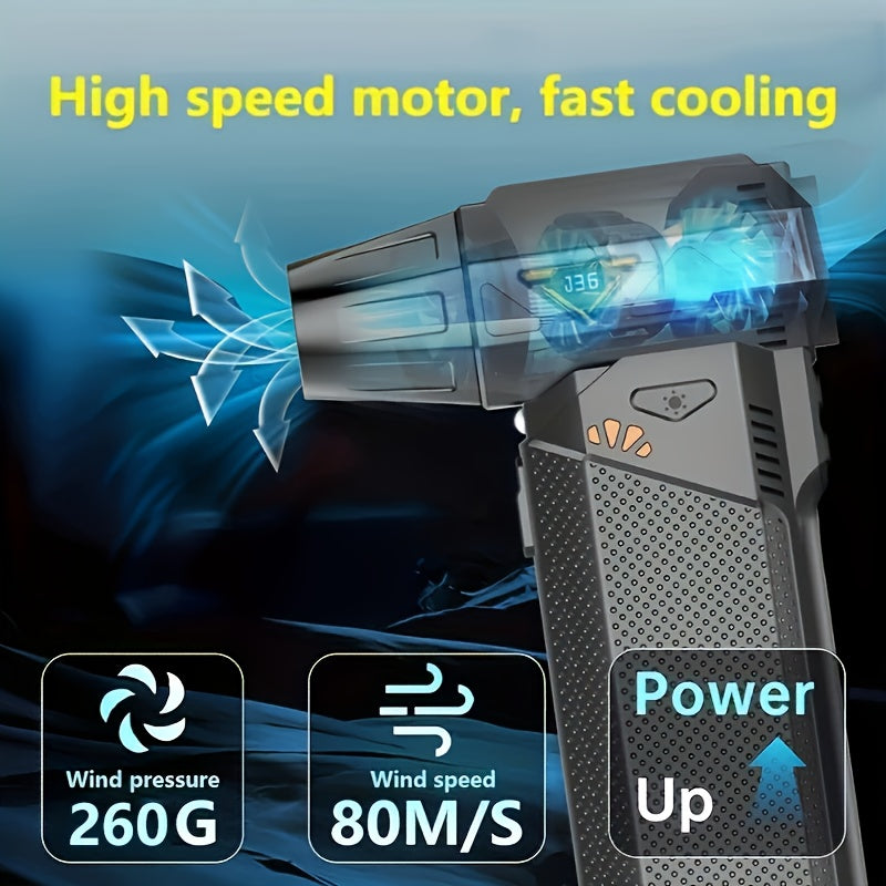 Portable Handheld and Wearable Turbo Fan with 8000mAh Battery, Adjustable Speed