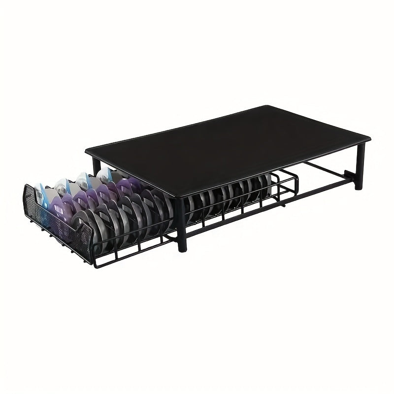 Base de máquina de café Iron Art con cajón de almacenamiento para cápsulas y estantes