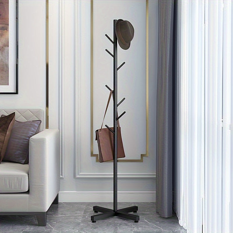Freestanding Metal Coat Rack with Golden Finish Branch Hooks Lightweight No Assembly Entryway Living Room Bedroom