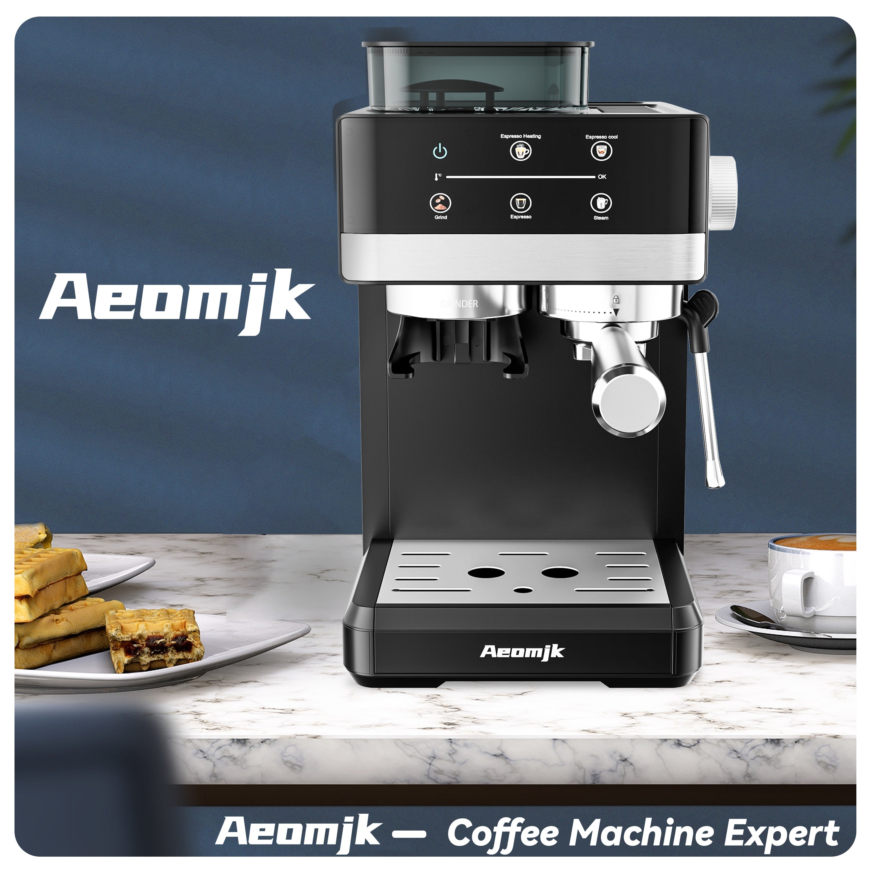 Touch Screen Espresso Machine with Milk Frother and Cold Brew Capability