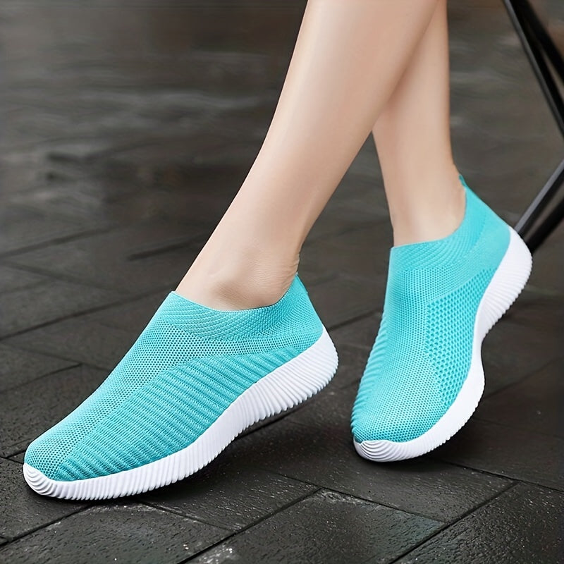 Women's Elastic Sock Shoes Flat Casual Slip-On Sizes 35-43
