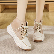 Women's Casual High-Top Sneakers Thick Sole White TPR All-Season