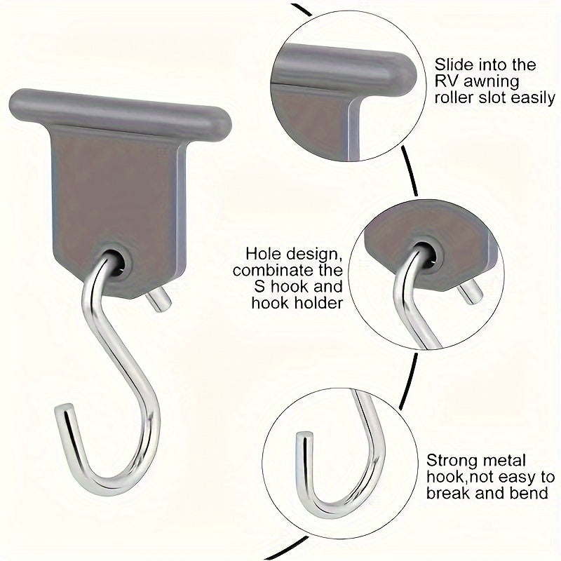 6 dona RV avtomobil quyosh nurlari uchun kiyimlar uchun tutqichlar, ajraladigan tashqi yuk mashinasi aksessuarlari