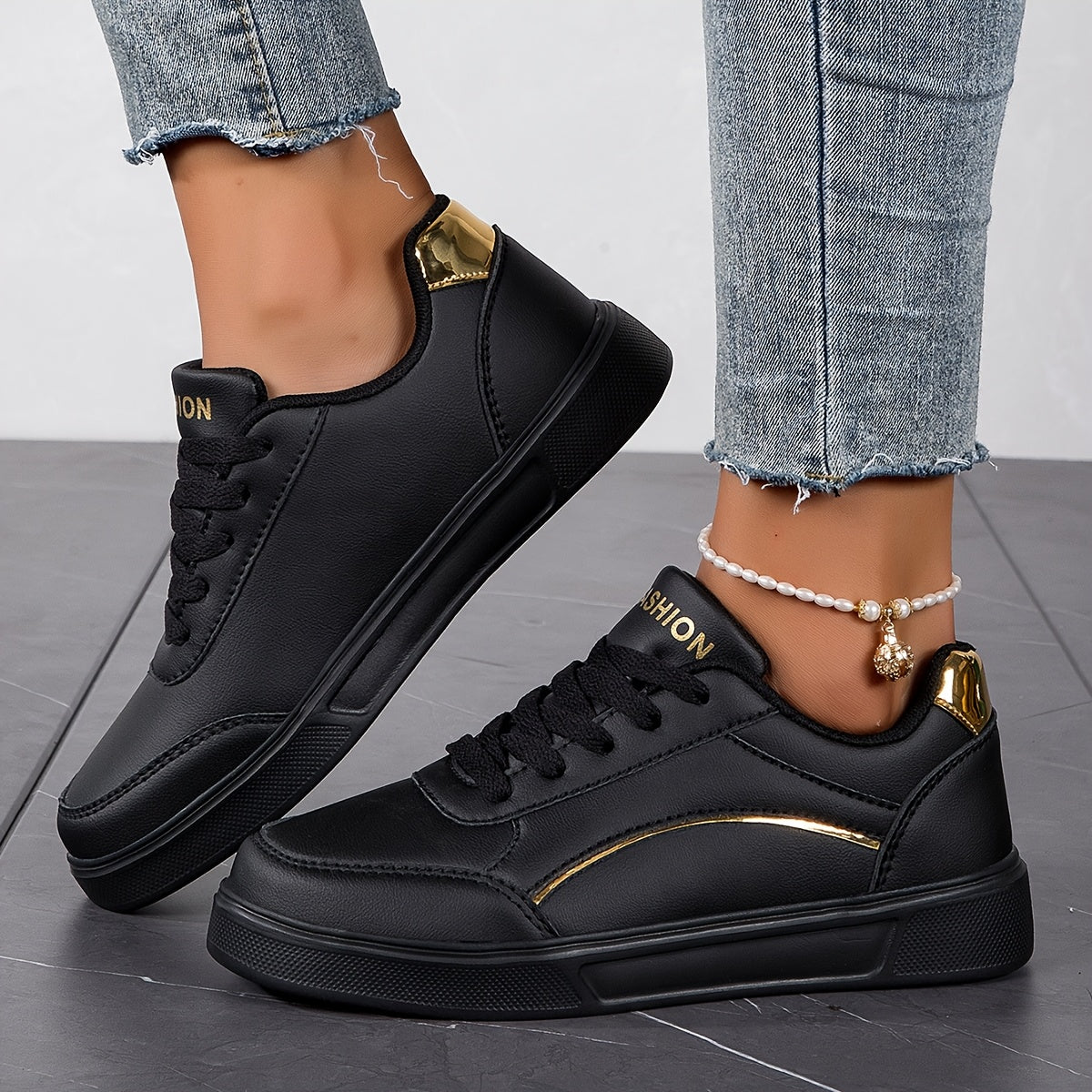 Women Solid Color Casual Sneakers Lace Up Platform Comfort Shoes