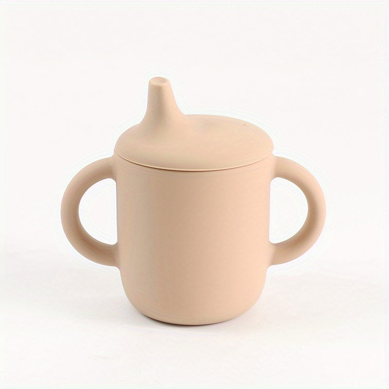 Children's Silicone Drinking Cup Double Handle Baby Food Water Bottle