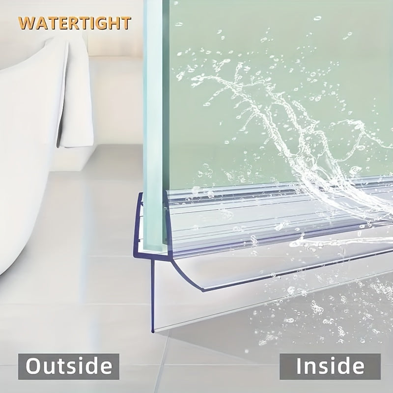 Shower Door Seal Strip for Leak Prevention, Easy to Install, Frameless Design